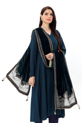 1 Piece Velvet Embroidered Stole (AV0033)